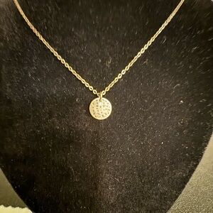 DEMDACO Hammered Disk Silver Pendant Necklace